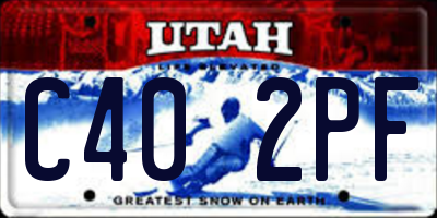 UT license plate C402PF
