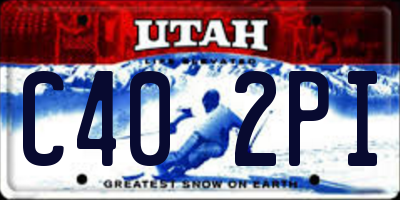 UT license plate C402PI