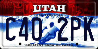 UT license plate C402PK