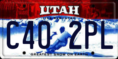 UT license plate C402PL