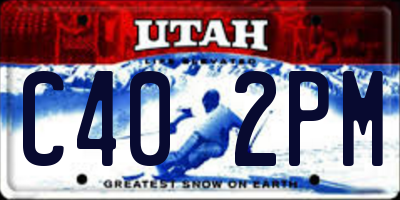 UT license plate C402PM