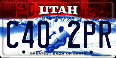 UT license plate C402PR