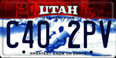 UT license plate C402PV