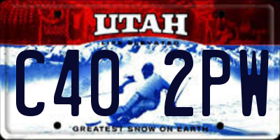 UT license plate C402PW