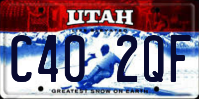 UT license plate C402QF