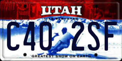 UT license plate C402SF