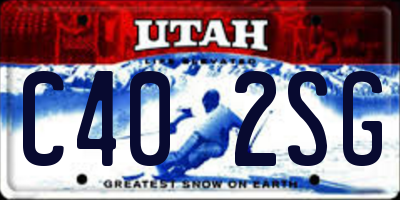 UT license plate C402SG