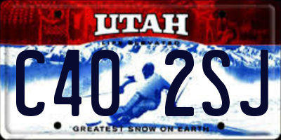 UT license plate C402SJ