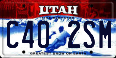 UT license plate C402SM