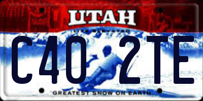 UT license plate C402TE