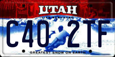 UT license plate C402TF