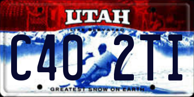 UT license plate C402TI