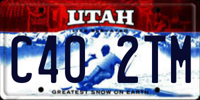 UT license plate C402TM