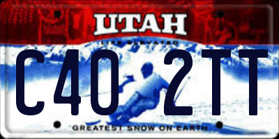 UT license plate C402TT