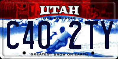 UT license plate C402TY