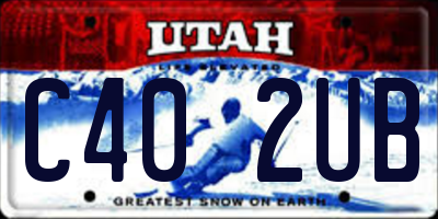 UT license plate C402UB
