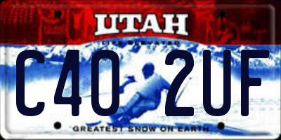UT license plate C402UF