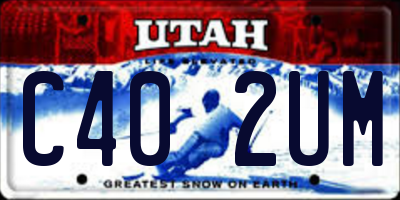 UT license plate C402UM