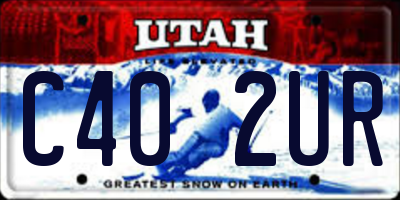 UT license plate C402UR