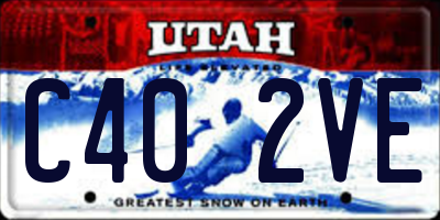 UT license plate C402VE