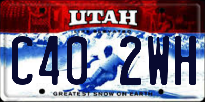 UT license plate C402WH