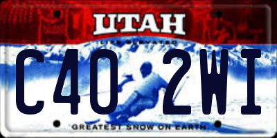 UT license plate C402WI