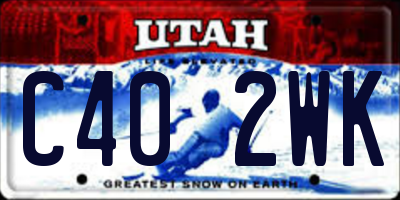UT license plate C402WK