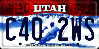 UT license plate C402WS