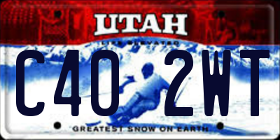 UT license plate C402WT