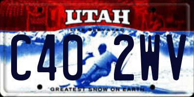 UT license plate C402WV
