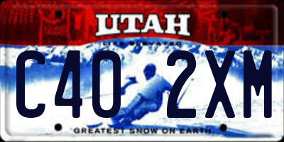 UT license plate C402XM