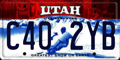 UT license plate C402YB