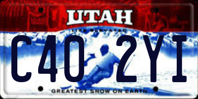 UT license plate C402YI