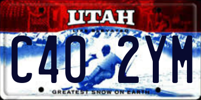 UT license plate C402YM