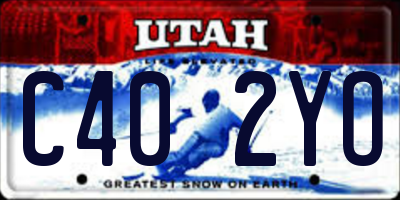 UT license plate C402YO