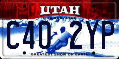 UT license plate C402YP