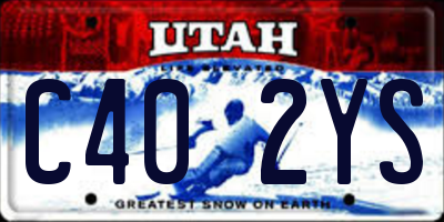 UT license plate C402YS