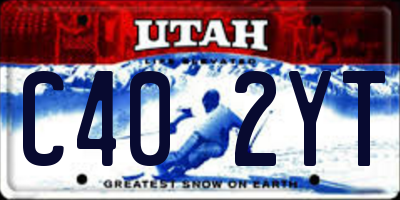 UT license plate C402YT