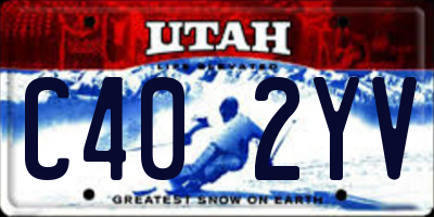 UT license plate C402YV