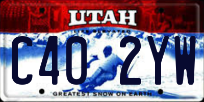 UT license plate C402YW