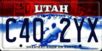 UT license plate C402YX