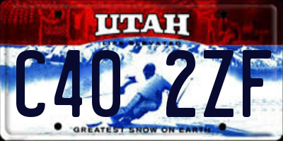 UT license plate C402ZF