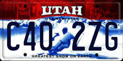 UT license plate C402ZG