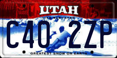 UT license plate C402ZP