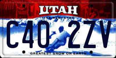UT license plate C402ZV