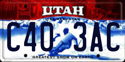 UT license plate C403AC