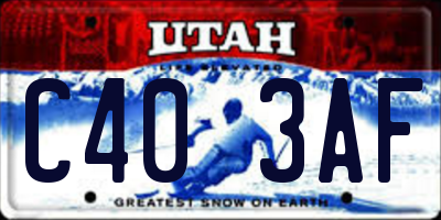 UT license plate C403AF