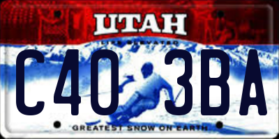 UT license plate C403BA