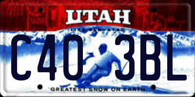 UT license plate C403BL