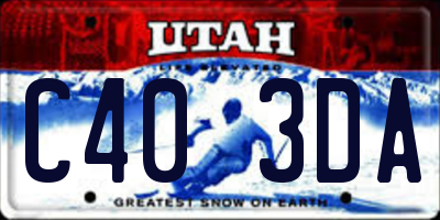 UT license plate C403DA